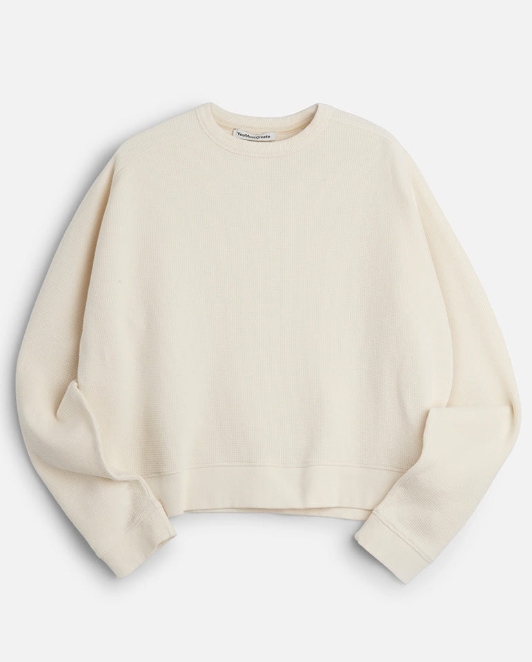Almost Grown Waffle Sweat - Off White