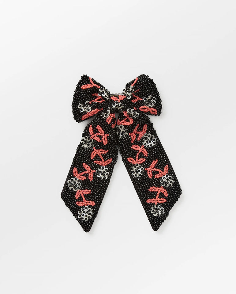 Brombeere Beaded Bow Clip - Black
