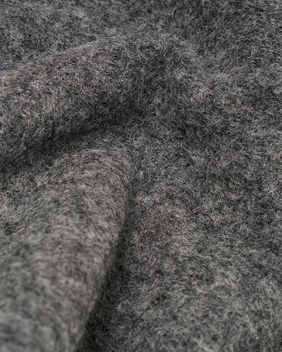FLEECE ZIP BOMBER - GREY MARL