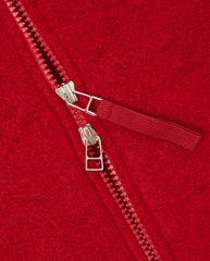 FLEECE ZIP BOMBER - SCARLET