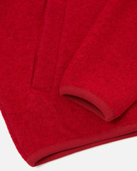 FLEECE ZIP BOMBER - SCARLET
