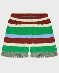 Tyra Towelling Shorts - Green Stripe