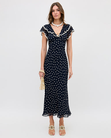 Alayah Lace Embroidery Dress - Cream