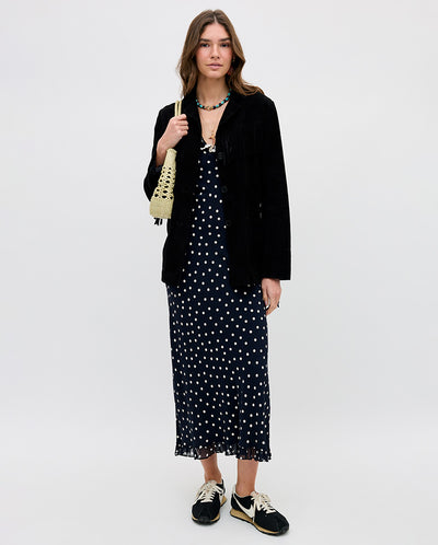 Bethea Midi Dress - Dot Navy