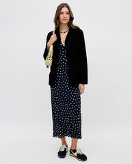 Bethea Midi Dress - Dot Navy