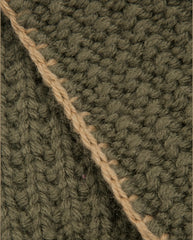 Hand Crochet Slot Scarf - Dark Green/Taupe