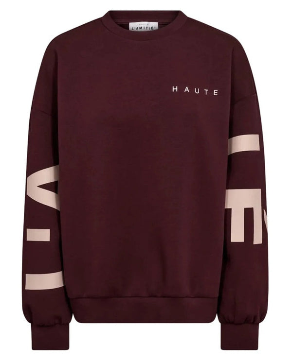Maxi Split Logo Sweat - Wine