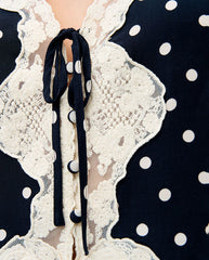Ursula Crepe De Chine Top - Dot Navy