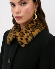 Aldith Wool Jacket - Black/Leopard