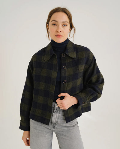 Balma Check jacket - Green Navy Check