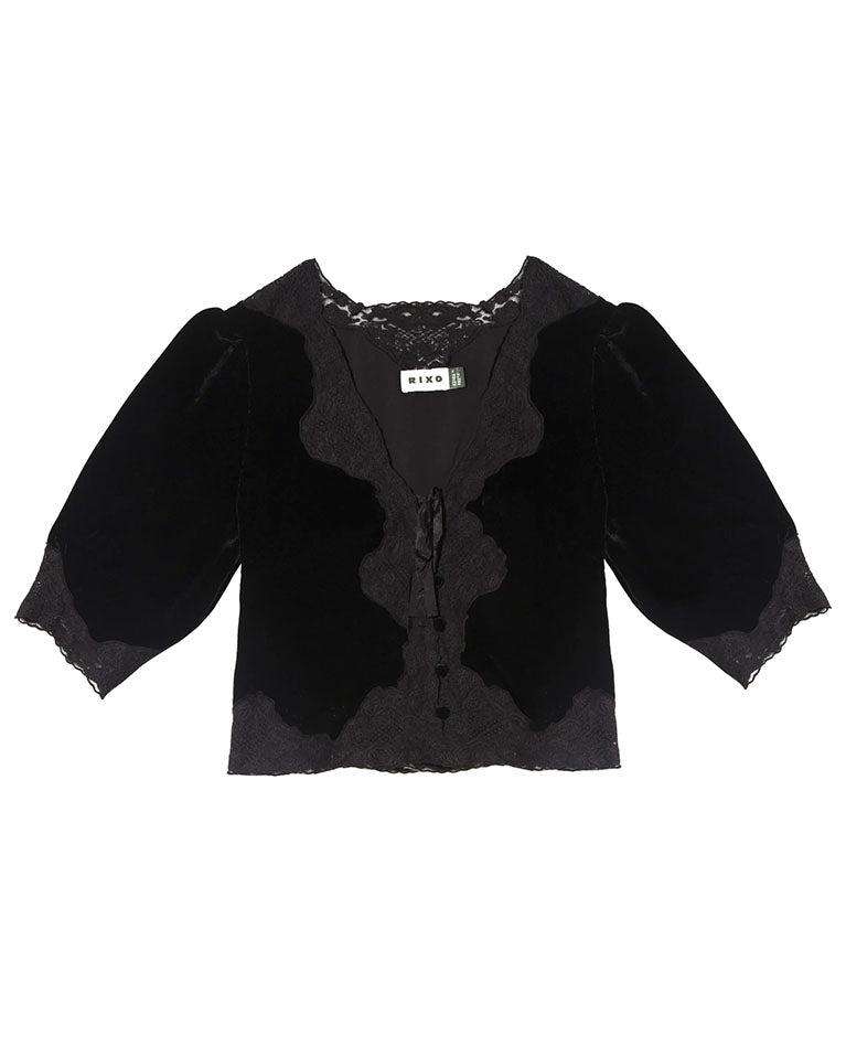 Ursula Velvet Top - Black