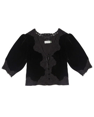 Ursula Velvet Top - Black