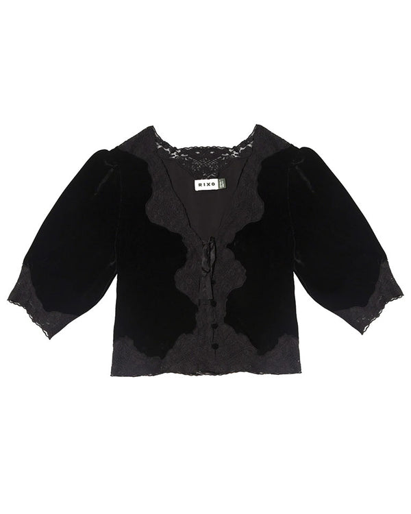 Ursula Velvet Top - Black