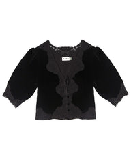 Ursula Velvet Top - Black