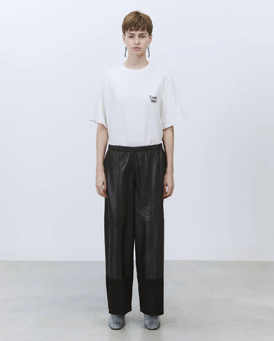 Leather Cropped Trouser BLACK