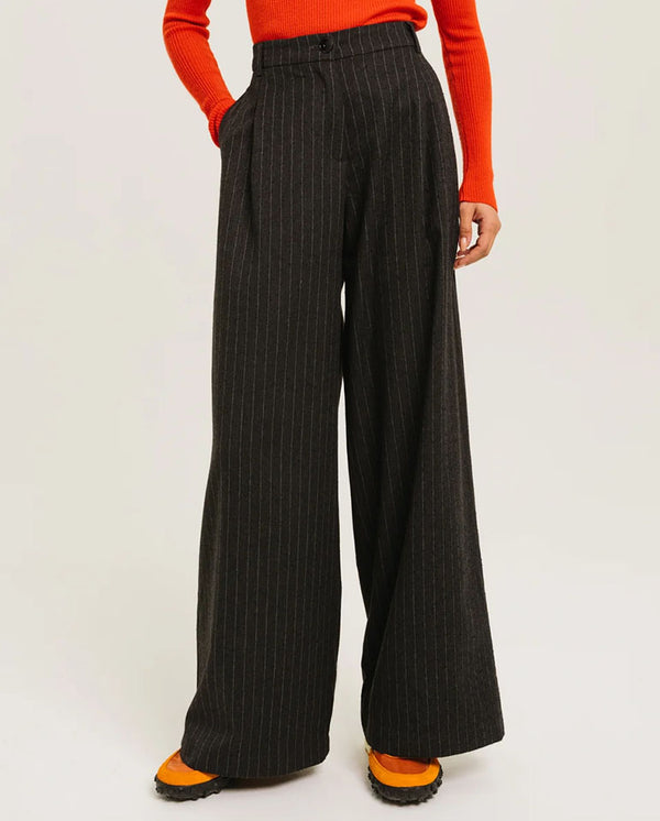 Gaby Stripe Trouser - Grey Stripe