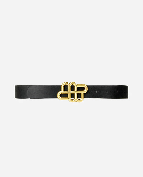 Otelia Belt with Gold Buckle BLACK