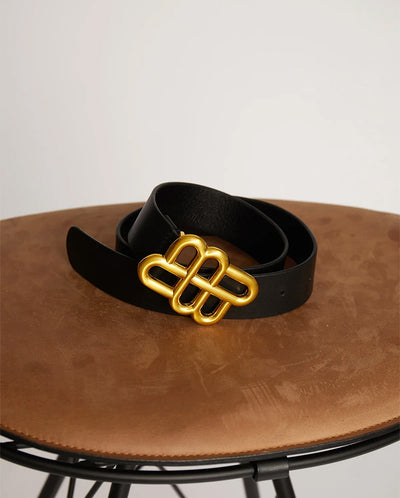 Otelia Belt with Gold Buckle BLACK