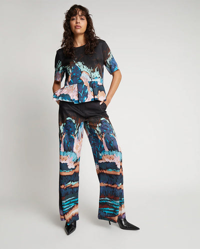 Eileen Graphic Print Trouser Black Multi