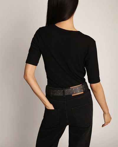 Mutula Ribbed Tee BLACK