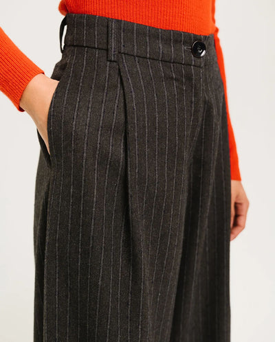Gaby Stripe Trouser - Grey Stripe