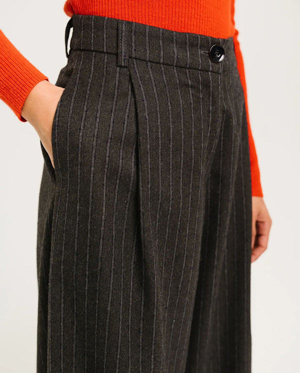 Gaby Stripe Trouser - Grey Stripe