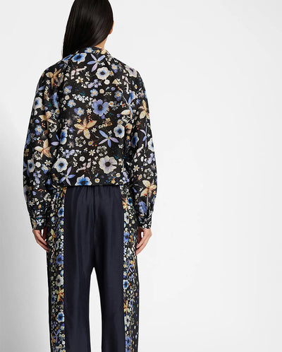 Fabert Silk Print Trouser Black Print