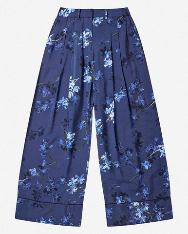 Drawcord Baggy Pants Washed Cobalt