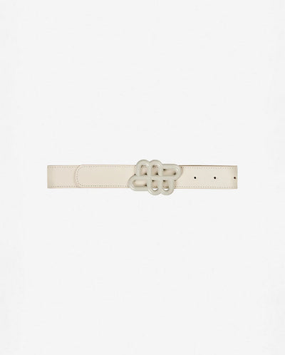 Matter leather Belt Creme