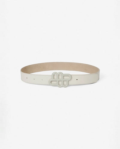 Matter leather Belt Creme