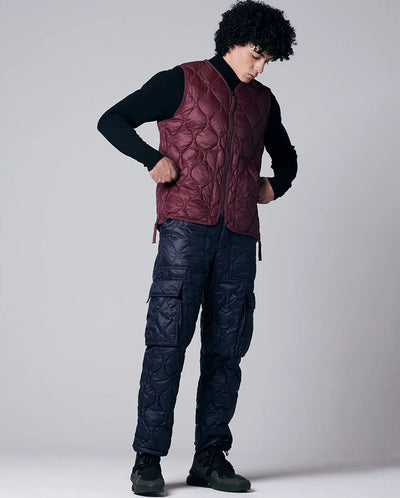 MILITARY V NECK DOWN VEST - AZUKI