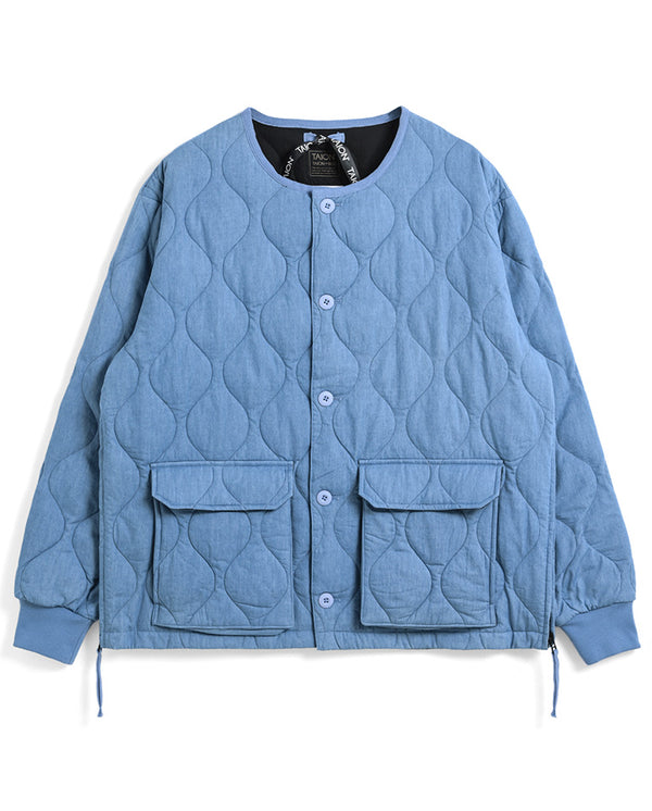 Military Over Cardigan - Blue Denim