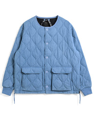 Military Over Cardigan - Blue Denim