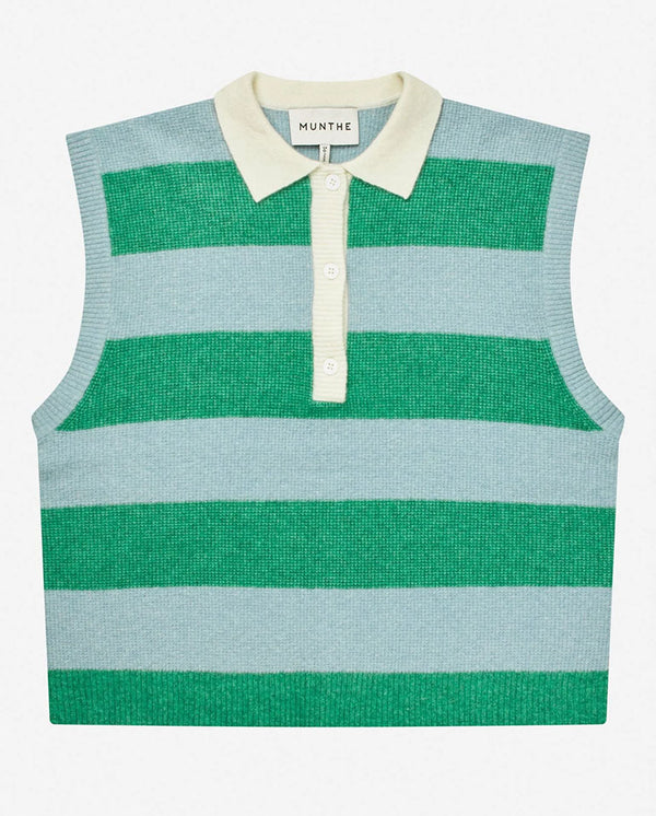 Bracha Polo Tank Top - Stripe Green
