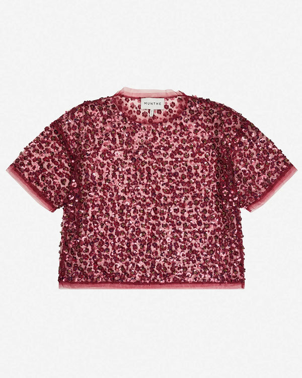 Caralee Sequin Blouse - Bordeaux