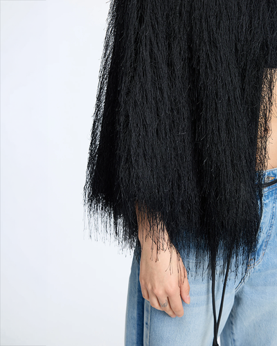 Cyanna Fringe Jacket - Black
