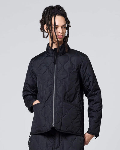 Military Hi Neck Down Jacket - Black