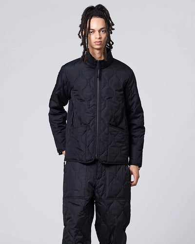 Military Hi Neck Down Jacket - Black