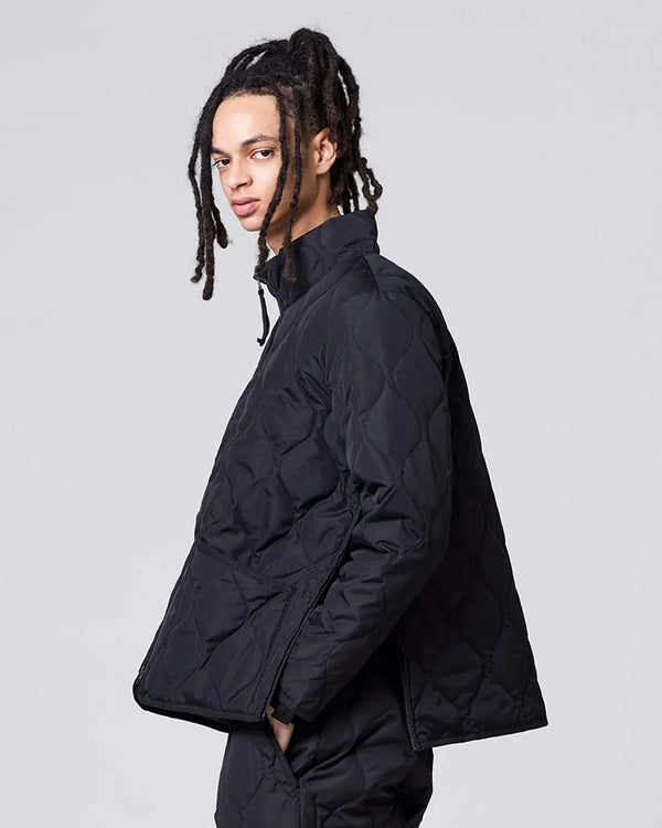 Military Hi Neck Down Jacket - Black