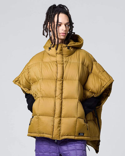 Mountain Hooded Foront Poncho - Coyote