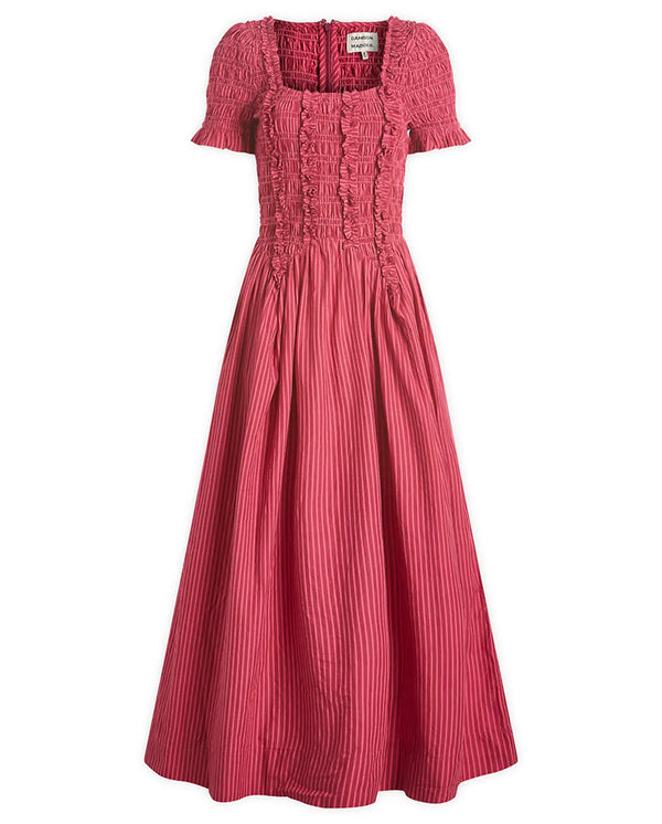 Raphaela Ruffle Midi Dress - Berry Business