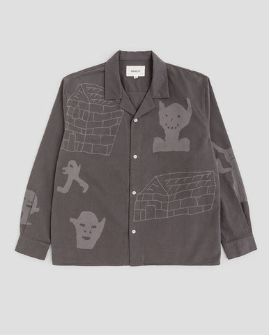 Kagu Patchwork Trench Coat - Brown/Grey