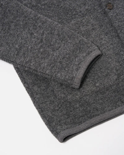 Wool Fleece Cardigan Grey Marl