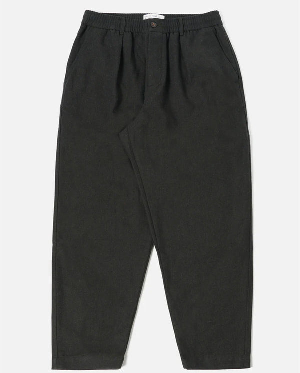 Pleated Track Pant Olive Tweed