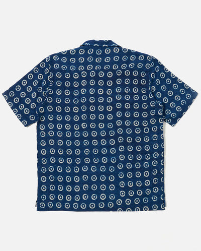 CAMPER SHIRT - INDIGO Block Circles