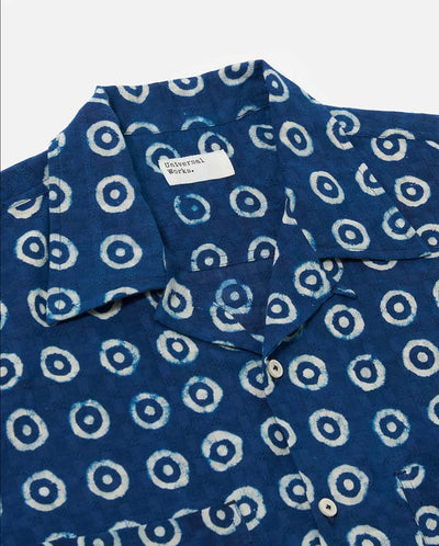 CAMPER SHIRT - INDIGO Block Circles