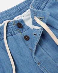 Pleated Track Short - Washed Indigo