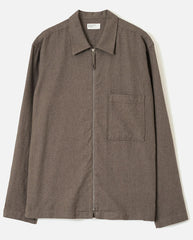 MONTY TENCEL ZIP SHIRT - BROWN