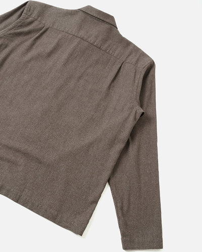 MONTY TENCEL ZIP SHIRT - BROWN