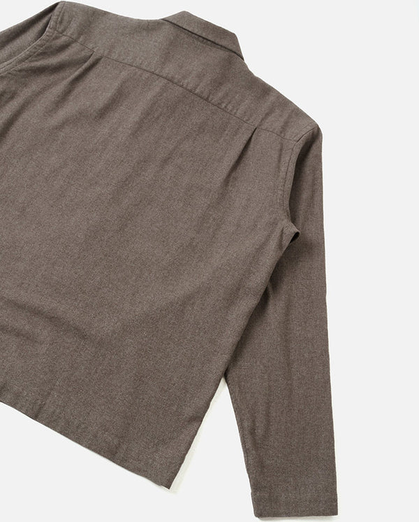 MONTY TENCEL ZIP SHIRT - BROWN